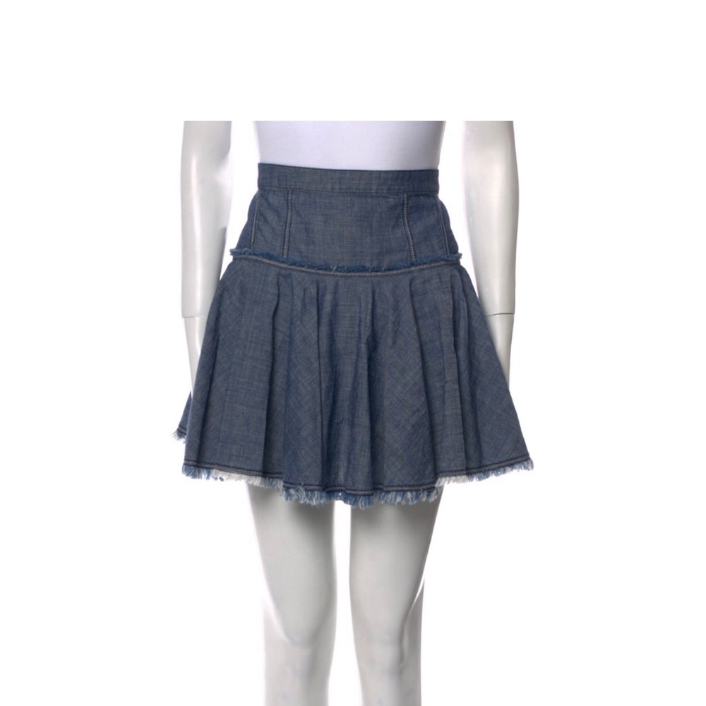 Marc By Marc Jacobs Chambray Denim Flounce Mini Skirt
